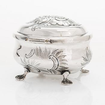 Sockerskrin, silver, rokoko, Hildebrand, Berlin, 1700-talets tredje fjärdedel.