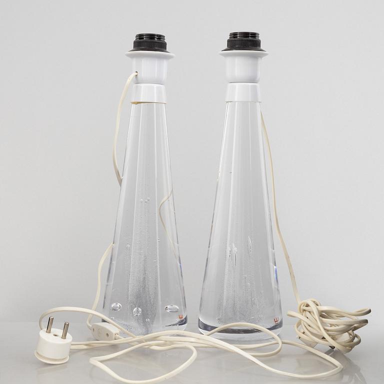 Vicke Lindstrand, bordslampor, ett par, Kosta.