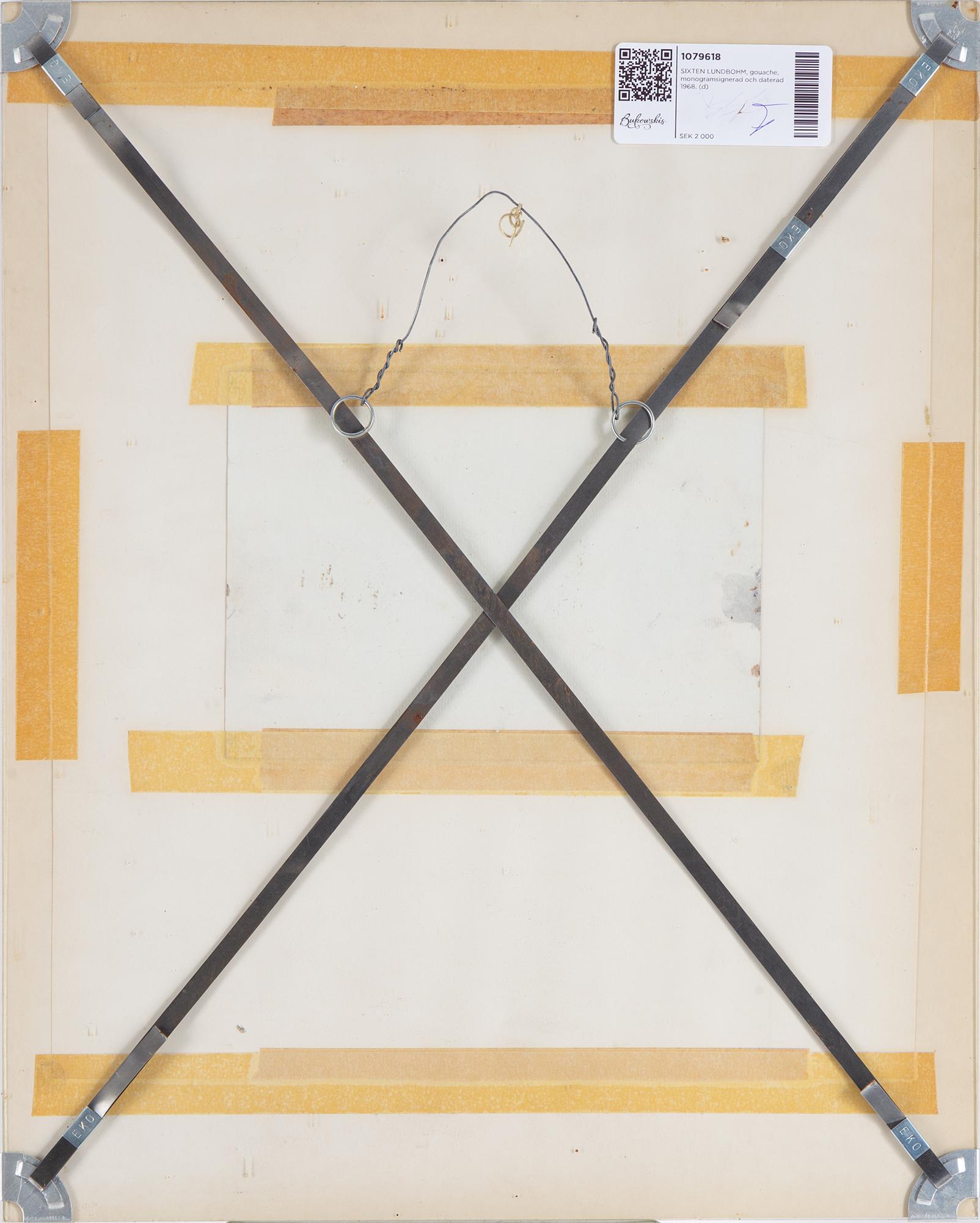 SIXTEN LUNDBOHM, gouache, monogramsignerad och daterad 1968.