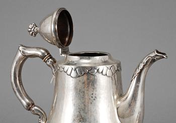 KAFFESERVIS, 3 delar, silver, Christian F Heise, Köpenhamn, 1923, vikt 763 g.