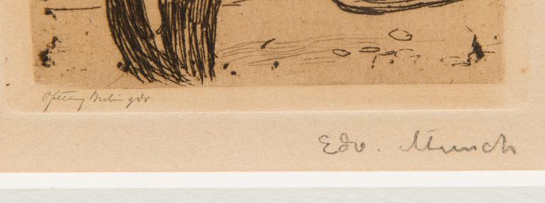 EDVARD MUNCH,  LANDSKAP MED BÅT.