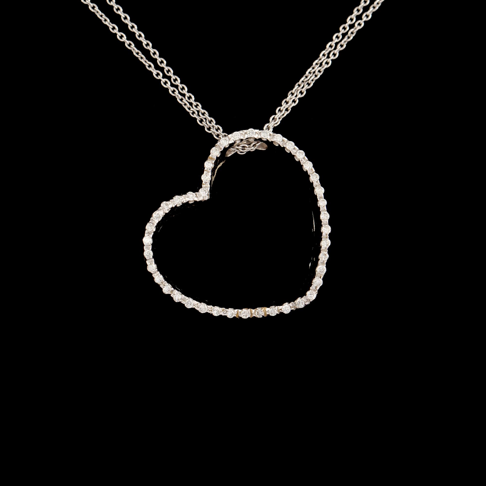 HÄNGE, 18k vitguld med briljantslipade diamanter, 0.35 ct, Italien. Vikt 8 g.