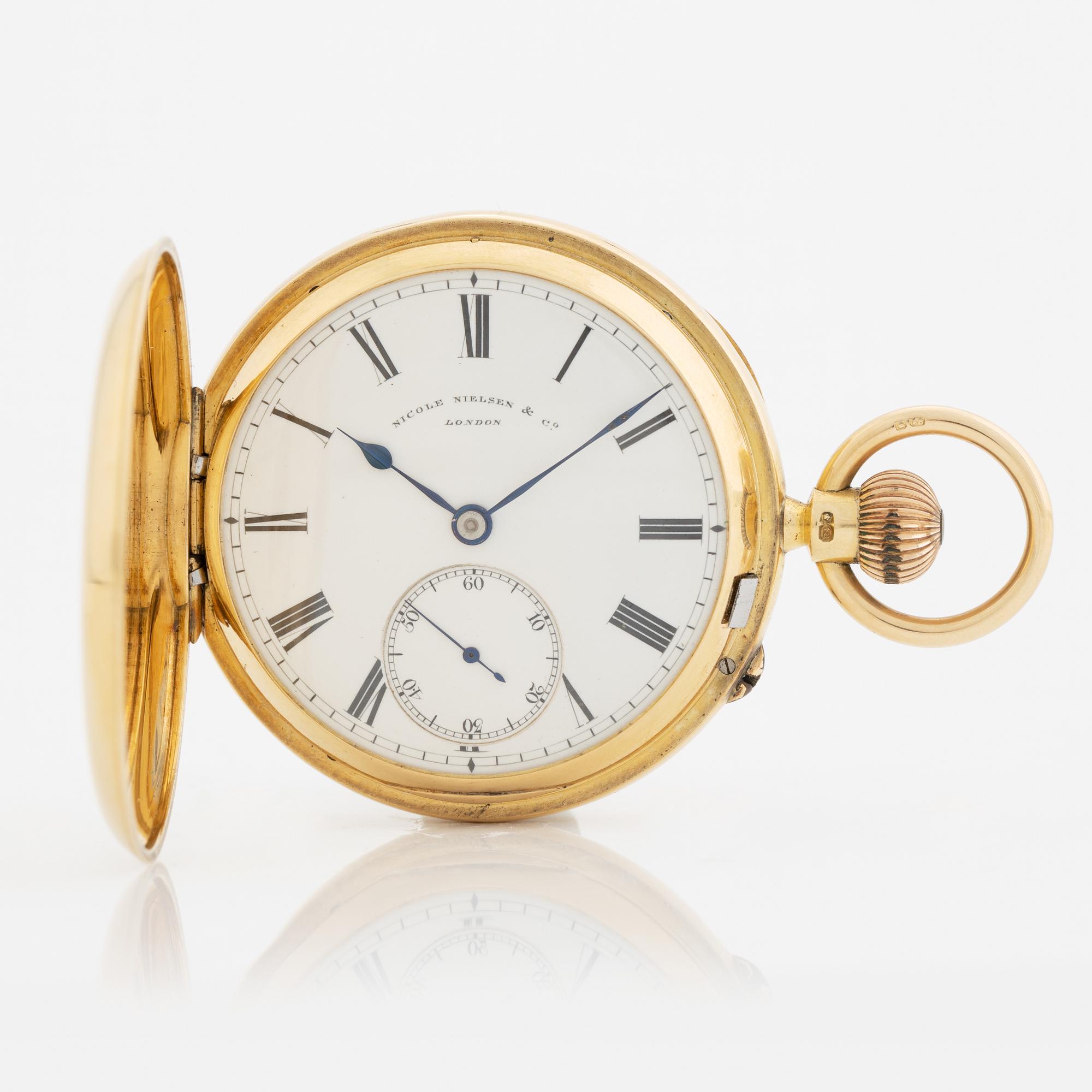 Nicole Nielsen & Co, pocket watch, hunter, 48 mm.