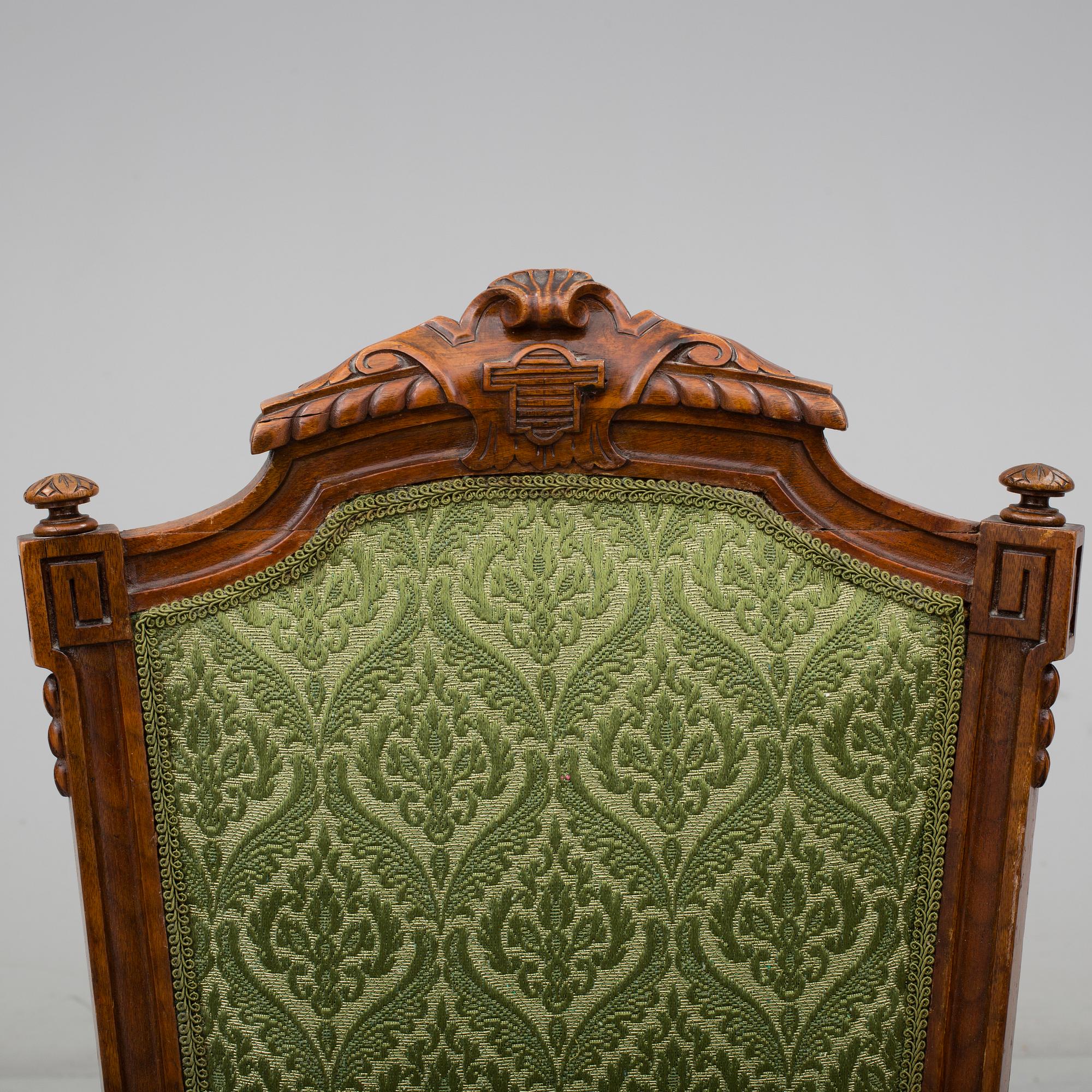 STOLAR, 6 stycken, nyrenässans, omkring år 1900.