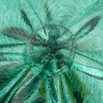 Gunnel Sahlin, glasfrukter, 3 st, med fat, Kosta Boda Artist Collection, signerade.