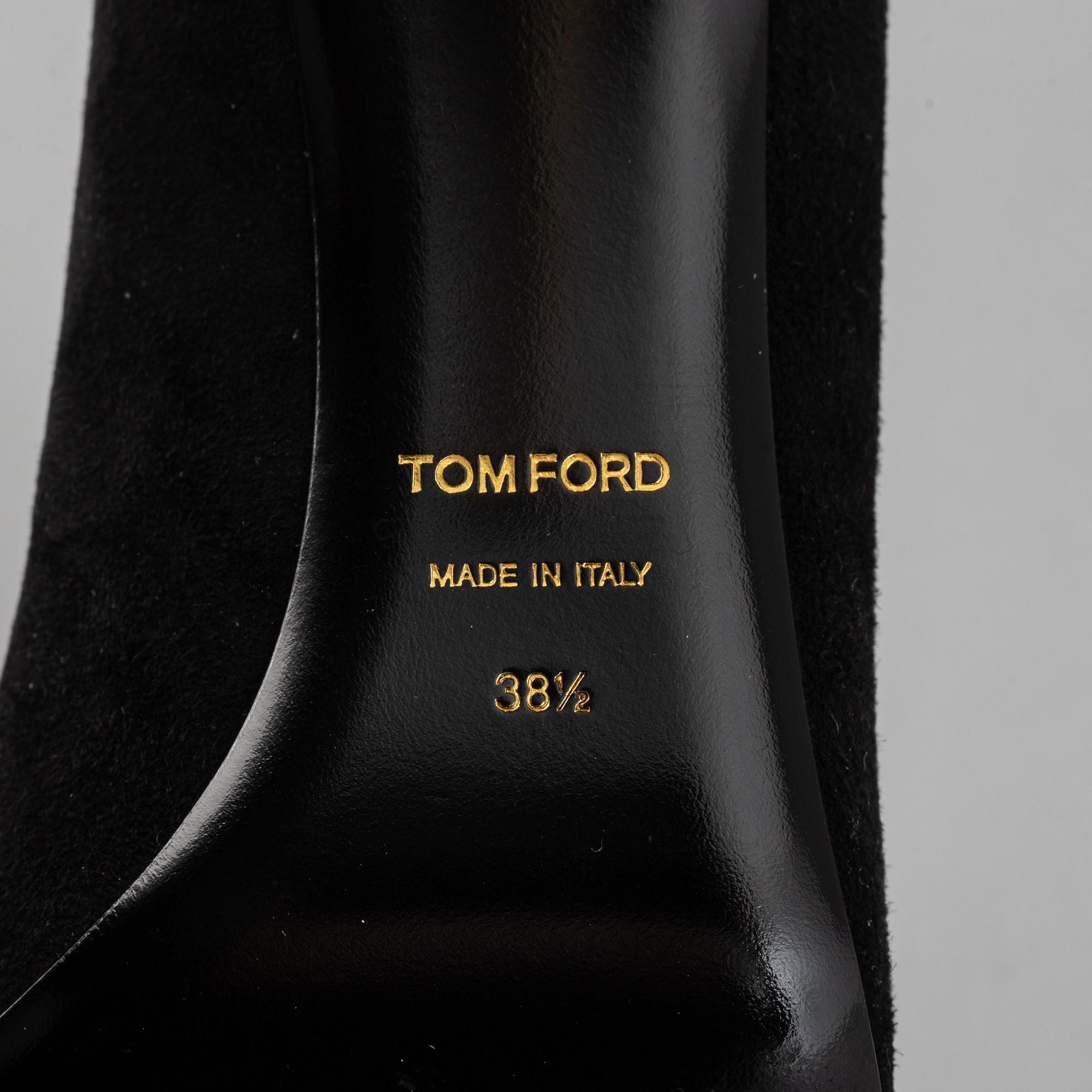 TOM FORD, a pair of black suede hight heel shoes, size 38½,