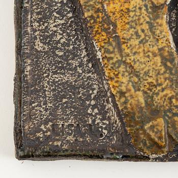 Lisa Larson, a stoneware wall relief, "Lion in a cage", Gustavsberg, Sweden 1963.