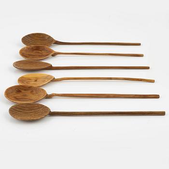 Magnus Ek, a set of six wood spoons for Oaxen Krog.