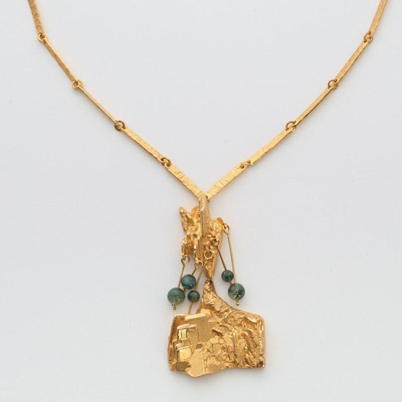 BJÖRN WECKSTRÖM, collier, "Det regnar över bergen",  Lapponia, Finland 1974, 18k.