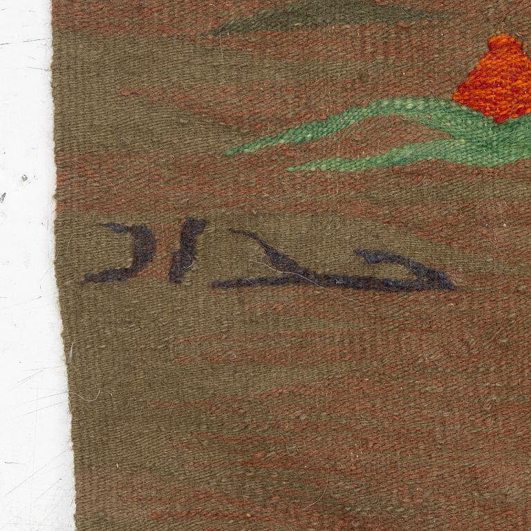 Ramses Wissa Wassef, textile, tapestry technique, Egypt, signed, c. 206 x 155 cm.