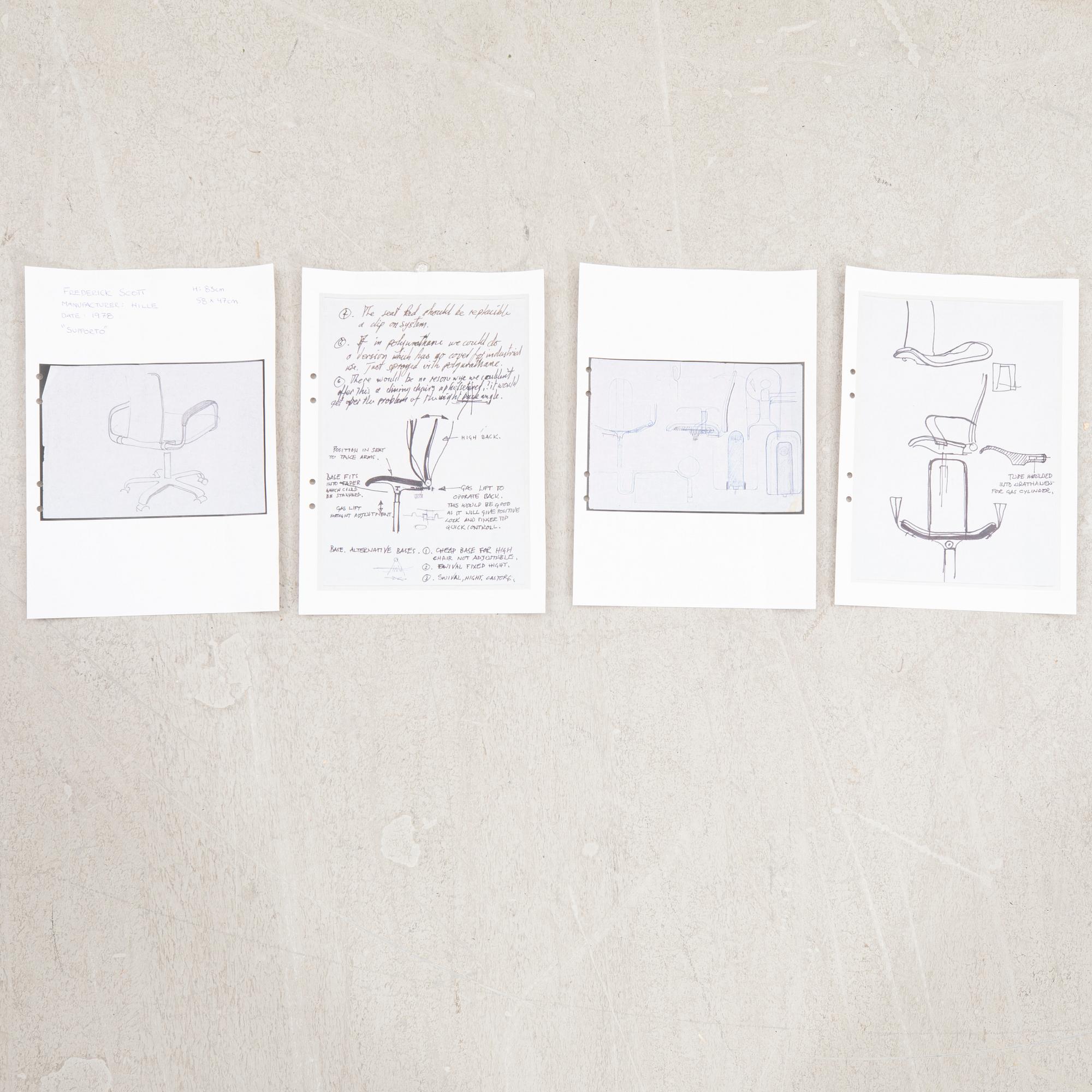 Frederick Scott, kontorsstol, "Supporto", Hille, England.