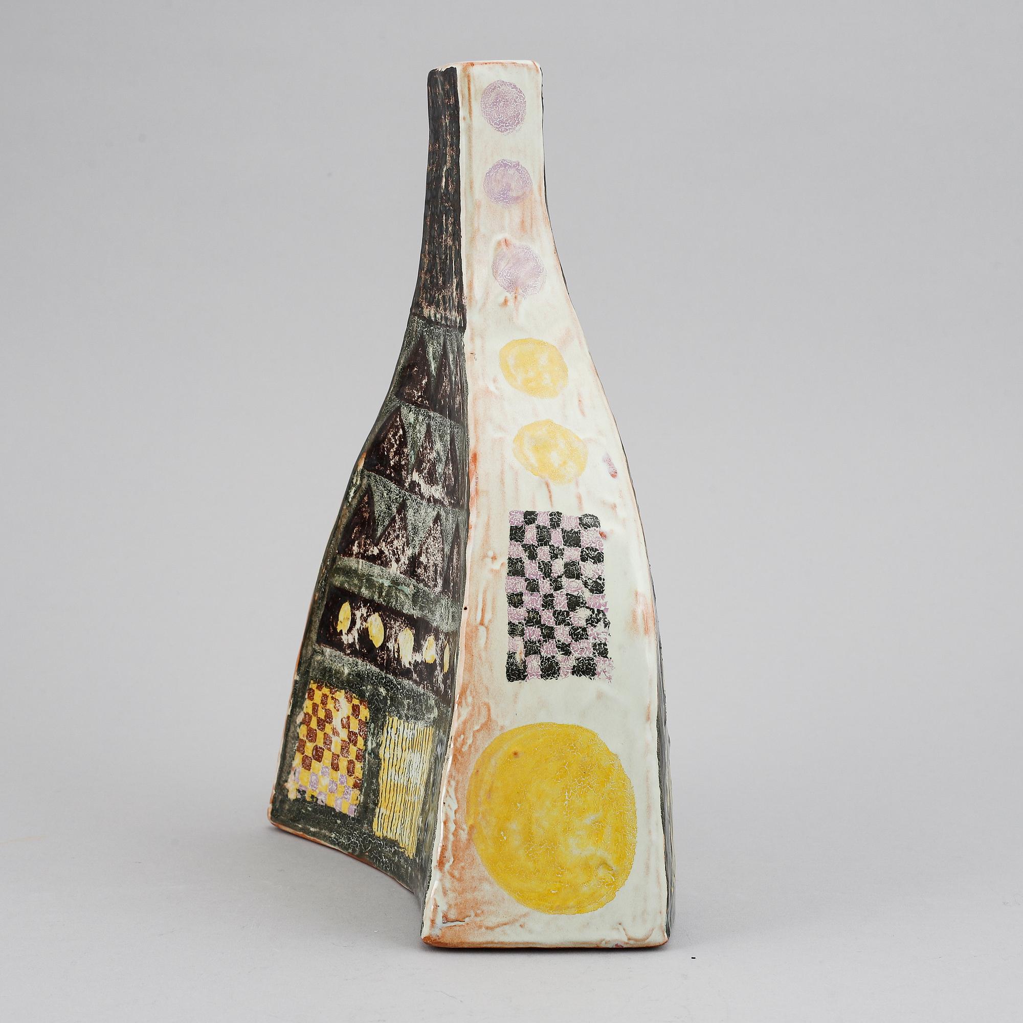 Carl-Harry Stålhane, a faience vase, Rörstrand, Sweden 1950's.