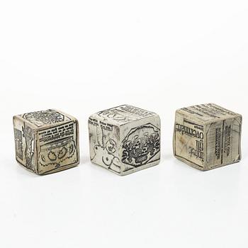 Bengt Berglund, Seven cubes, 'Kultsten', Gustavsberg, 1970s.