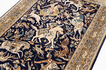 Rug, Tabriz, figural, approximately 230 x 140 cm.