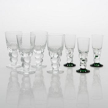 Oiva Toikka, glasservis, 28 delar, "Mukura" ("Paratiisi"), Notsjö 1971-75.