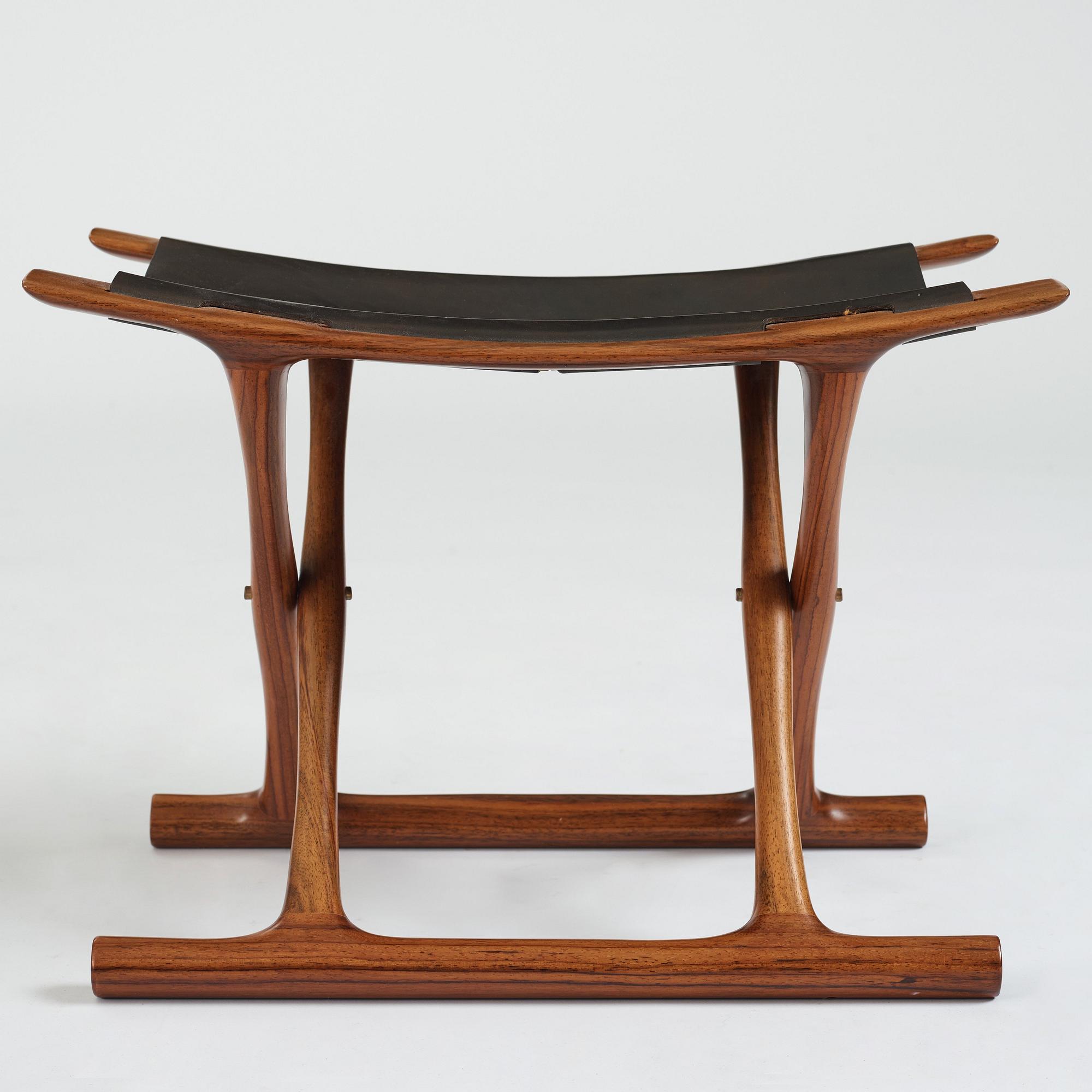 Ole Wanscher, a rosewood "Egyptian stool", Poul Jeppesen-møbler, Danmark, jubilee edition 2003.