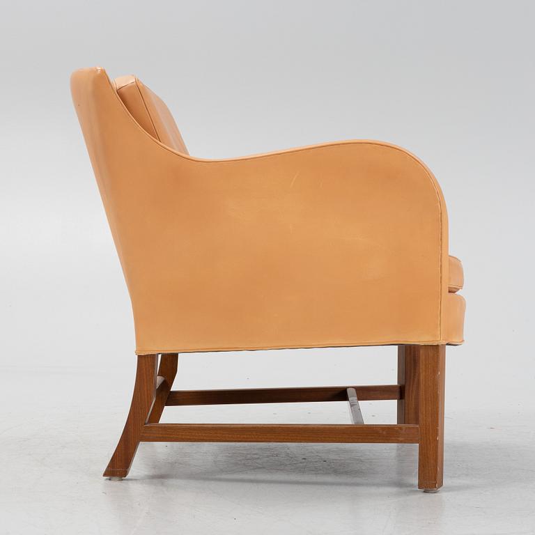 Kaare Klint & Edvard Kindt-Larsen, a leather easy chair 'Mix model 4396', Rud Rasmussen, Denmark, 1980's.