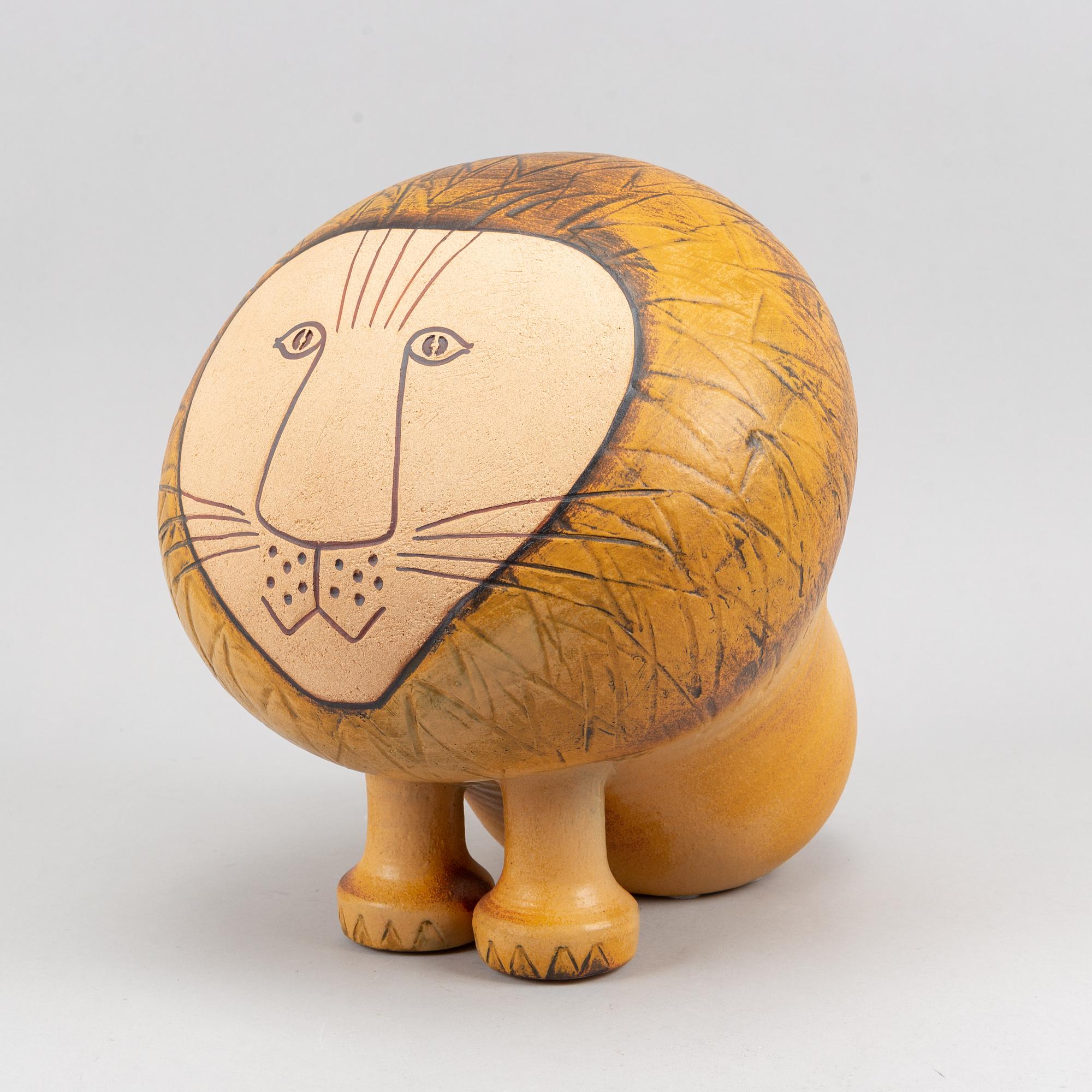 A stoneware 'Lion Maxi' sculpture by Lisa Larson, Gustavsberg.