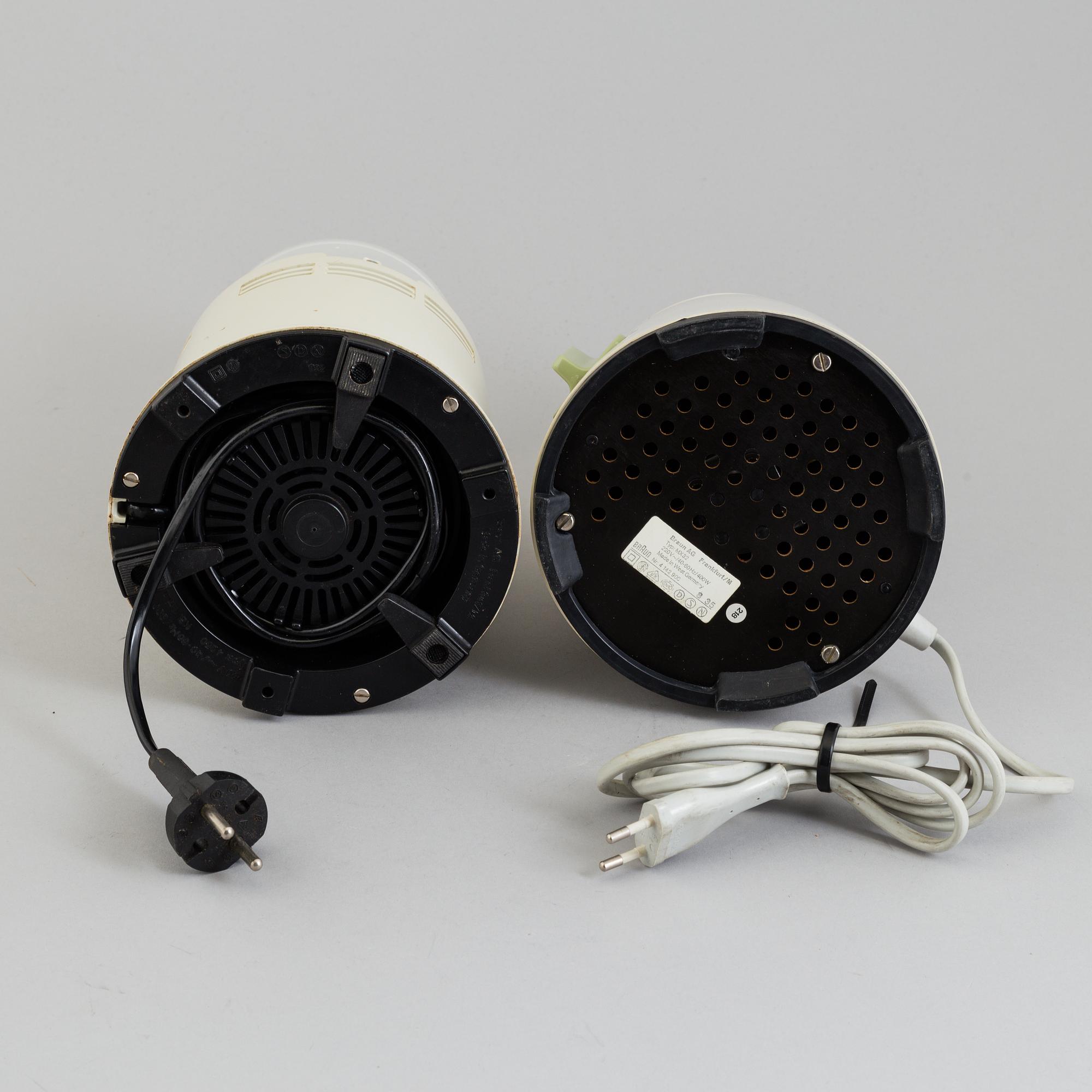 GERD ALFRED MÜLLER & H. KAHLKE, 2 blenders, Braun 1960-70´s.