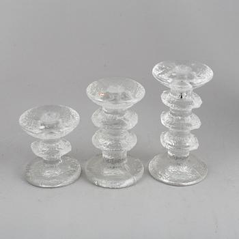 TIMO SARPANEVA, ljusstakar 6 st, glas, "Festivo", Iittala, 1970-tal.