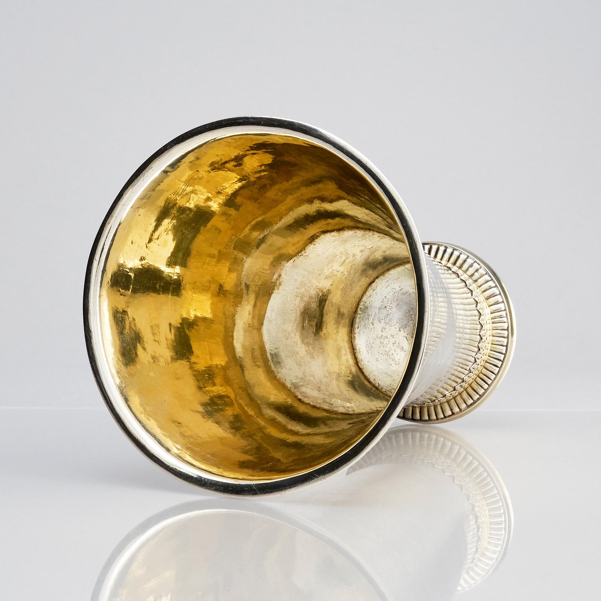 Lars Magnus Kallerström, bägare, delvis förgyllt silver, Kalmar 1779.