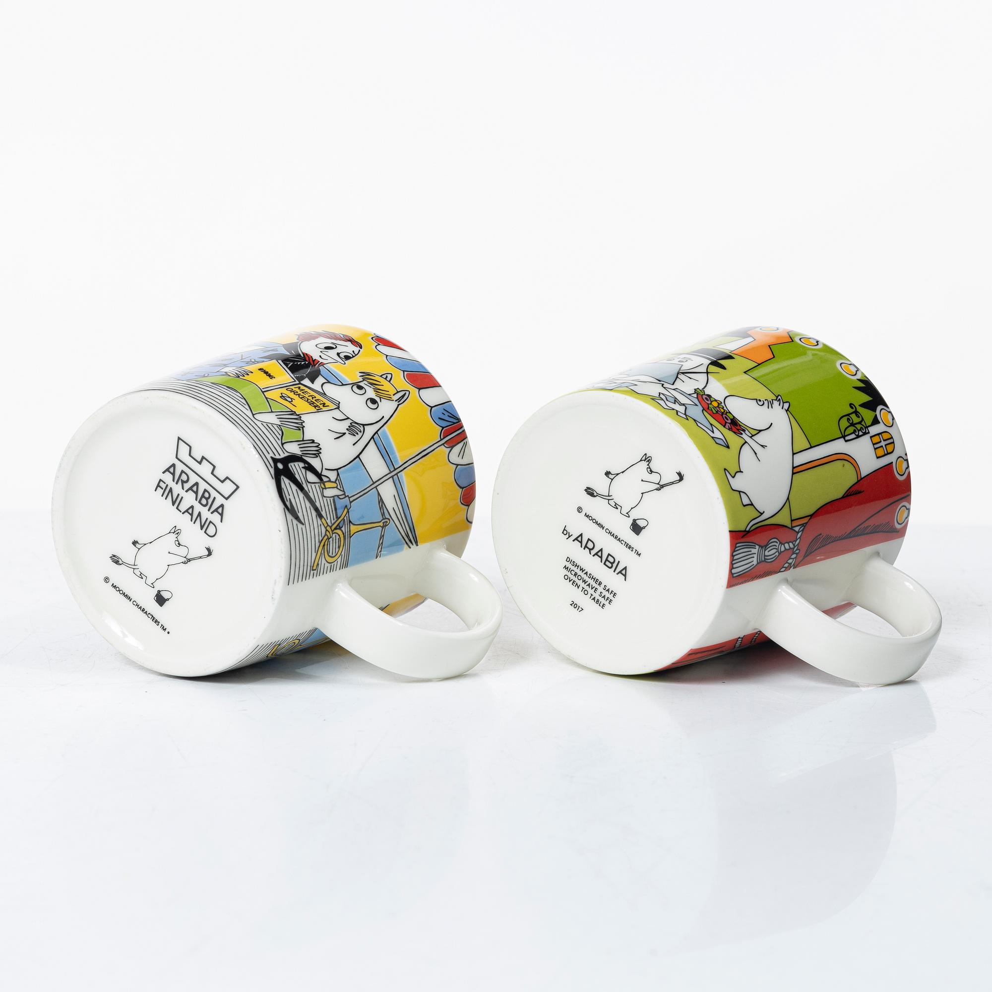 Arabia, 29 Moomin mugs, Finland.