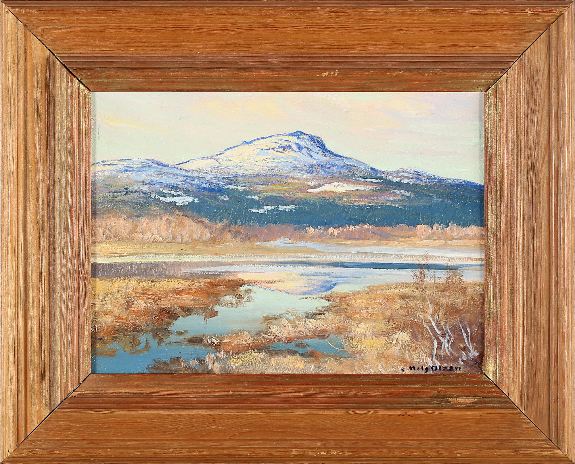 NILS OLZON, olja på pannå, signerad.