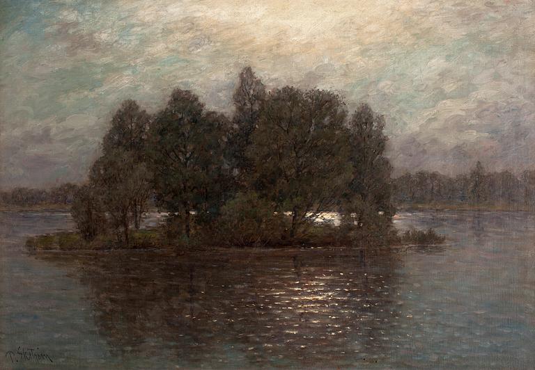 Per Ekström, At dusk over the lake.