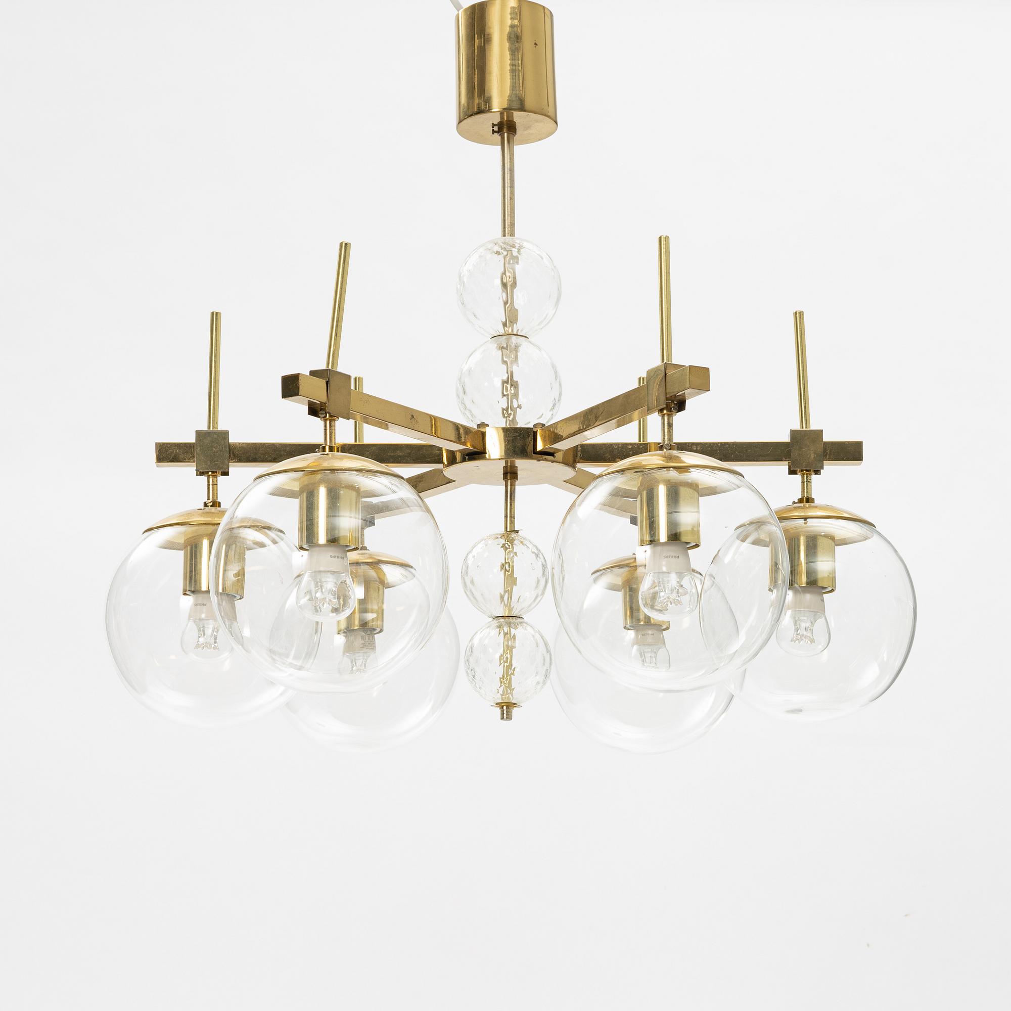 Kamenický Senov chandelier, a celing light, Czech Republic, second half of the 20th Century.