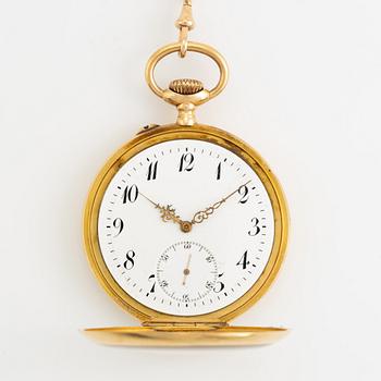 Fickur, 18K guld med kedja, 51 mm.
