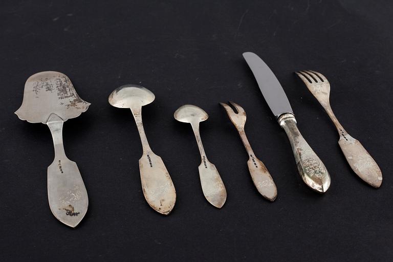 SILVERBESTICK, 34 st, "Tornedal", Oskar Strömbergs efterträdare, Haparanda, 1960-tal.
