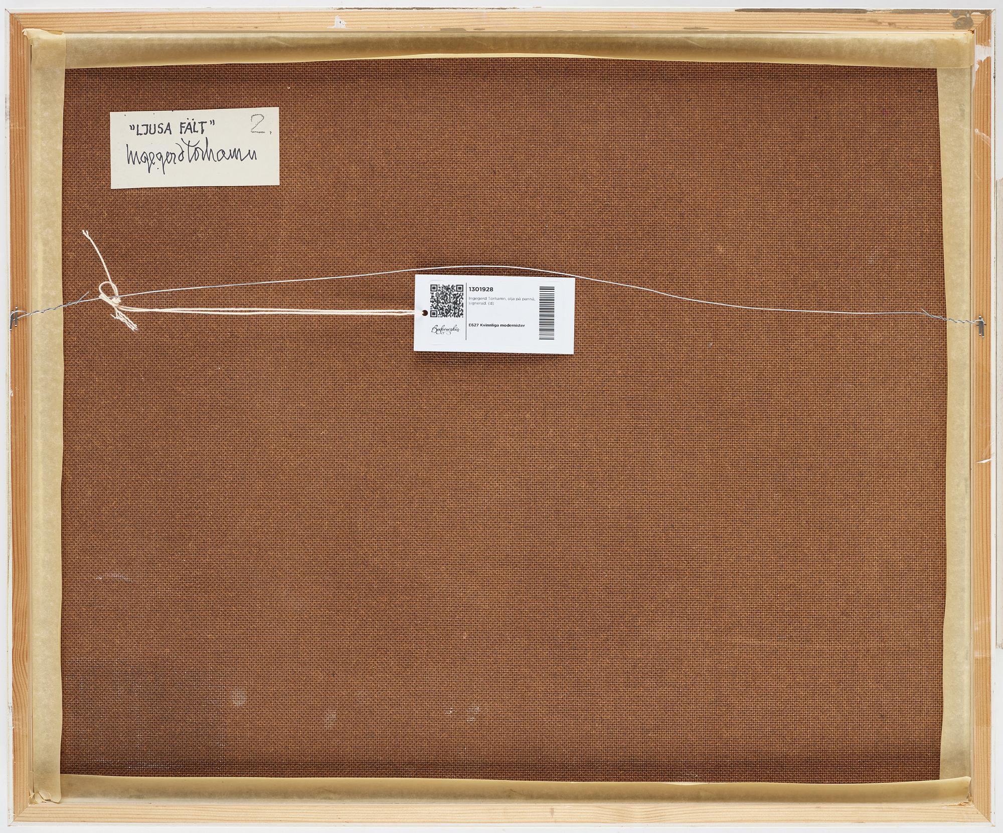 Ingegerd Torhamn, olja på pannå, signerad.