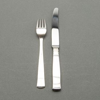 A Swedish 20th century 22 pcs silver cutlery mark of GAB 1970, total weight 617 gr.