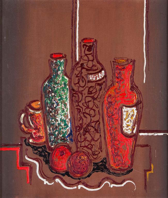 Arvid Broms, Still Life with Bottles.