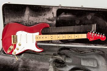 A 1980-81 Fender Stratocaster "Strat" electric guitar.
