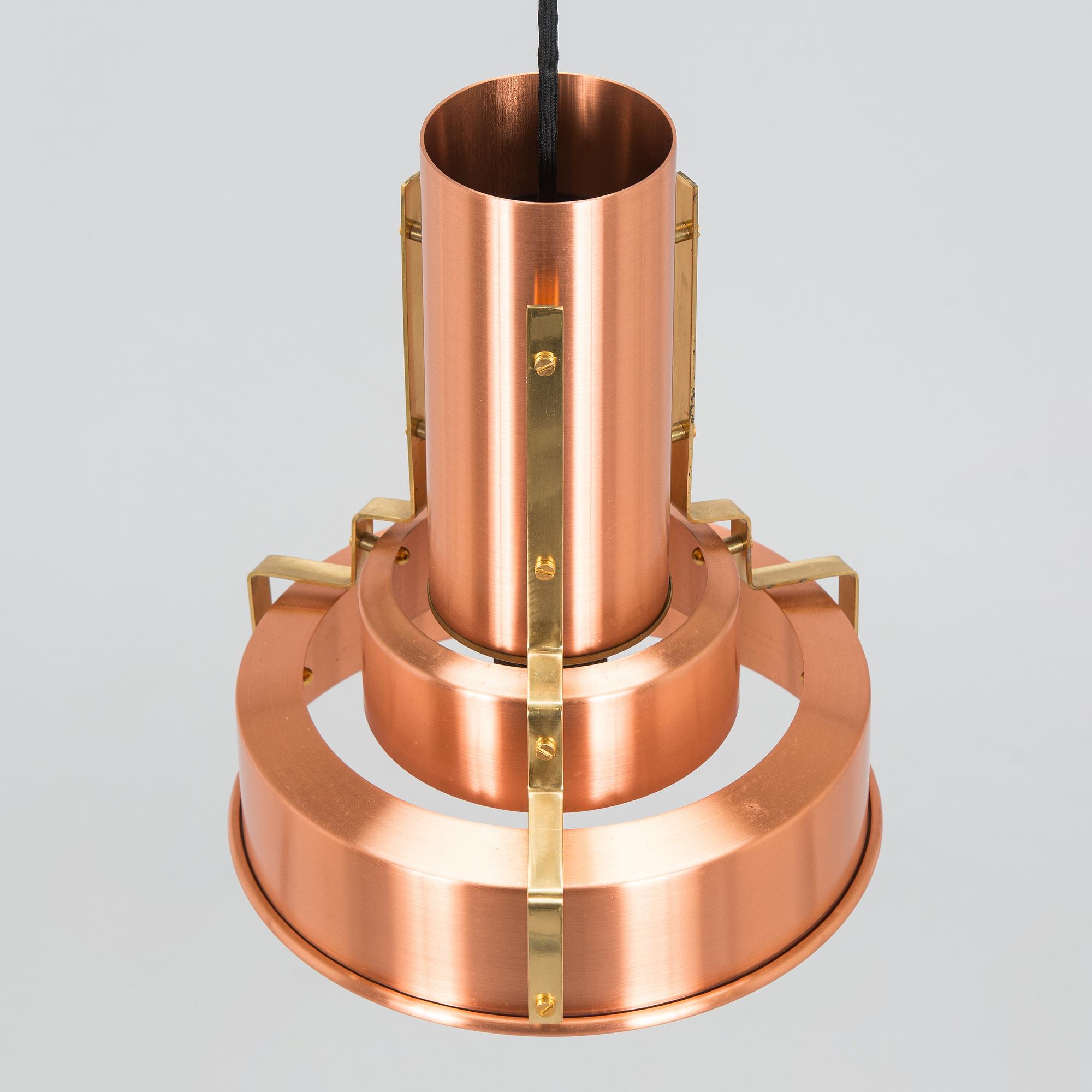 A copper pendant light for Corona group, Denmark,  second half of the 20th century.