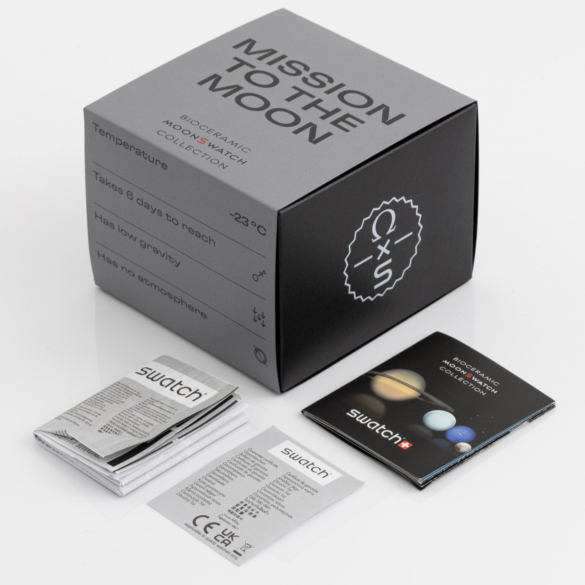 Swatch/Omega, MoonSwatch, Mission to the Moon, kronograf, armbandsur, 42 mm.