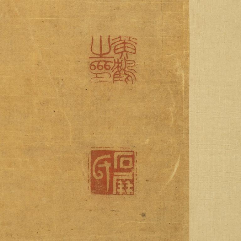 OIDENTIFIERAD KONSTNÄR, tusch och färg på papper. Qingdynastin, 1800/1900-tal.