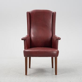 Carl Malmsten, a leather 'Ane' easy chair, second half of the 20th Century.