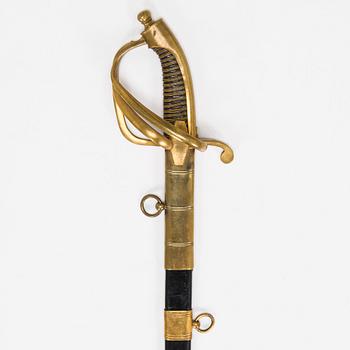 An Imperial Russian sabre, 1855, with scabbard.