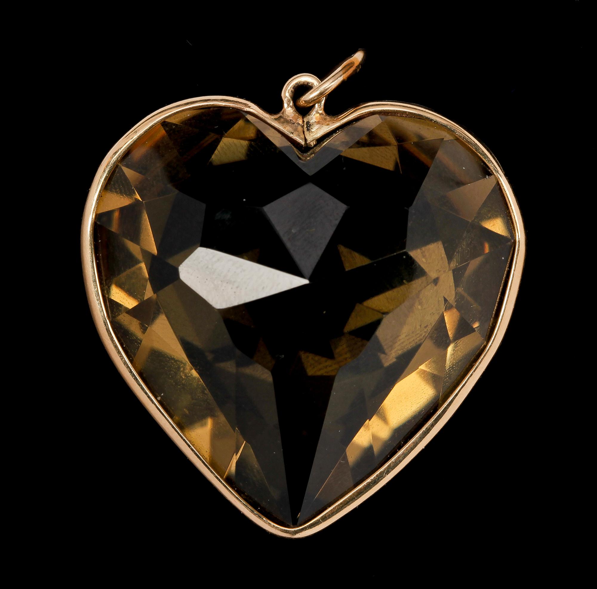 HÄNGE, rökkvarts med 14k guld.