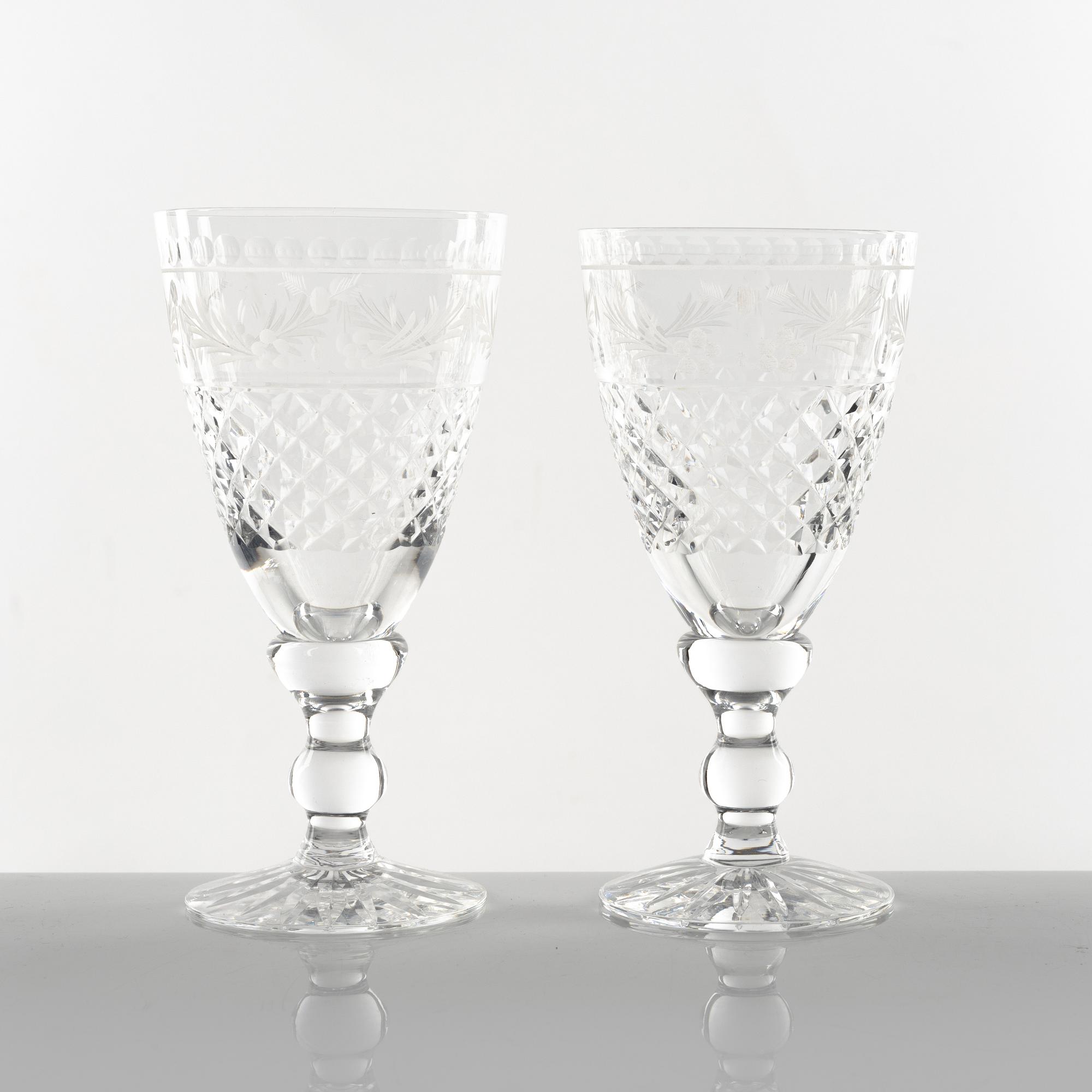 Fritz Kallenberg, vinglas, 8 st, "Elvira Madigan", Kosta.