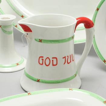 A christmas porcelian tableware set of 37 pcs by Rörstrand from the latter half of the 20th century.