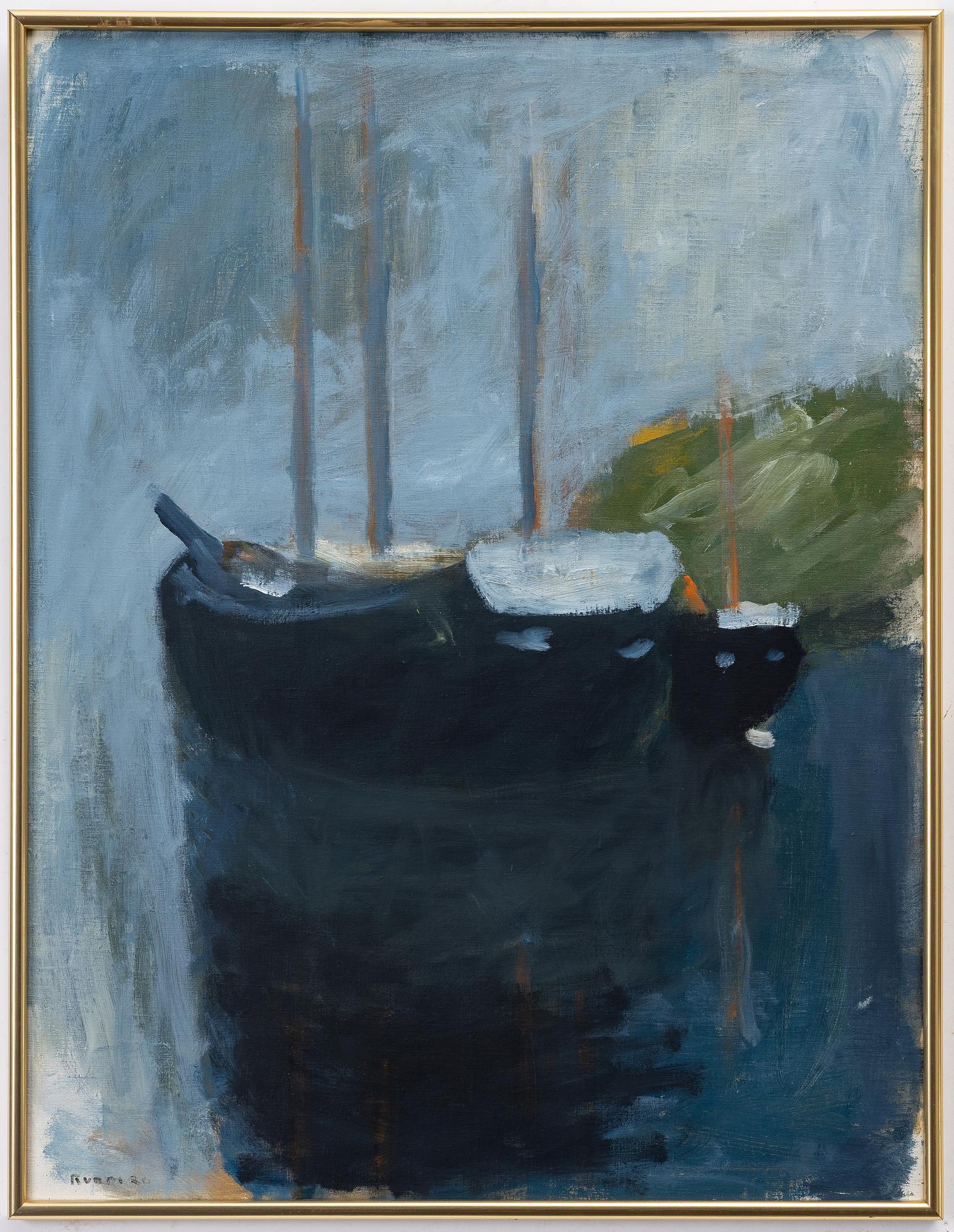 Gustav Rudberg, Boats with lowered sails.