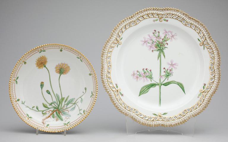 FAT samt SKÅL, porslin, "Flora Danica", Royal Copenhagen.