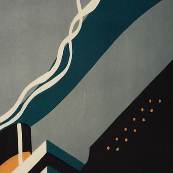 OTTO G CARLSUND, tillskriven, "Atlantic/Titanic". litografisk affisch, 1930, J Olséns Litografiska Anstalt, Sthlm.