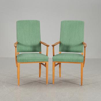 KARMSTOLAR, ett par, Carl Malmsten, Åfors Möbelfabrik.