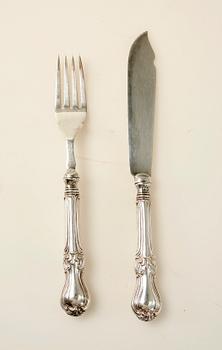 FISKBESTICK, 12 st, nysilver, modell "Olga".