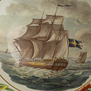 A massive Swedish earthenware punch bowl, around 1900.