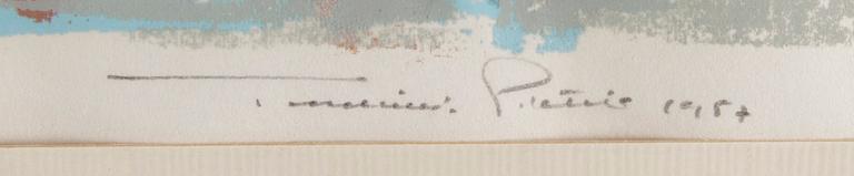 TUULIKKI PIETILÄ, färgträsnitt, signerad och daterad 1957, Epreuve d'artiste numrerad 6/25.